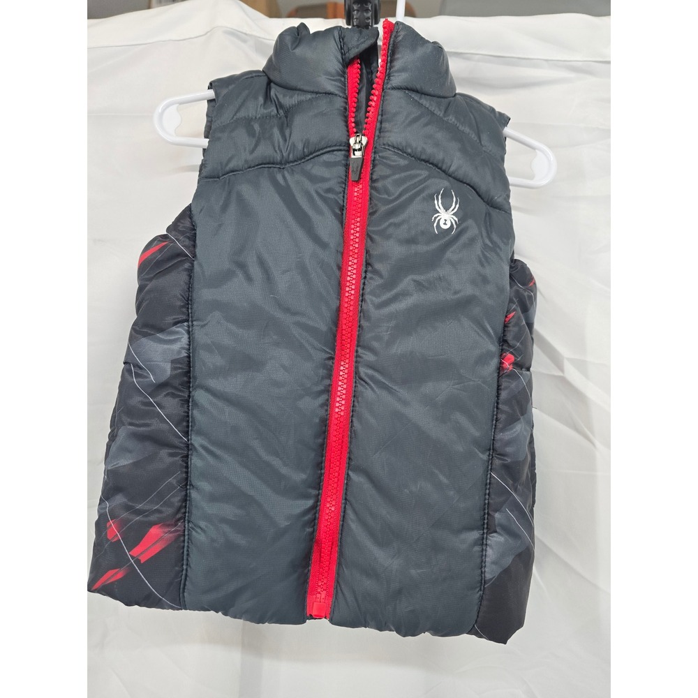 Spyder Kids Puffer Vest Gray Red‎ Spider Logo Size 18M